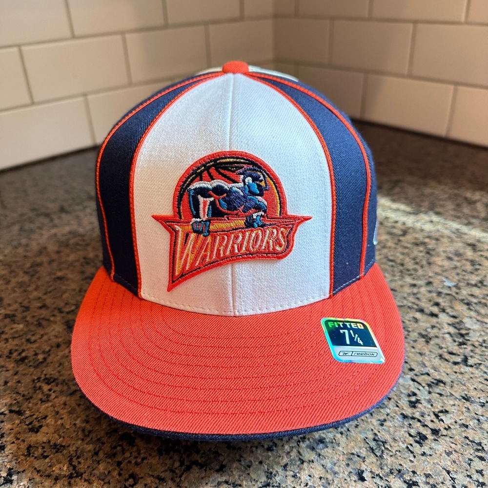 Vtg Y2K Golden State Warriors Reebok Fitted Hat 7 1/4 Wool Deadstock New